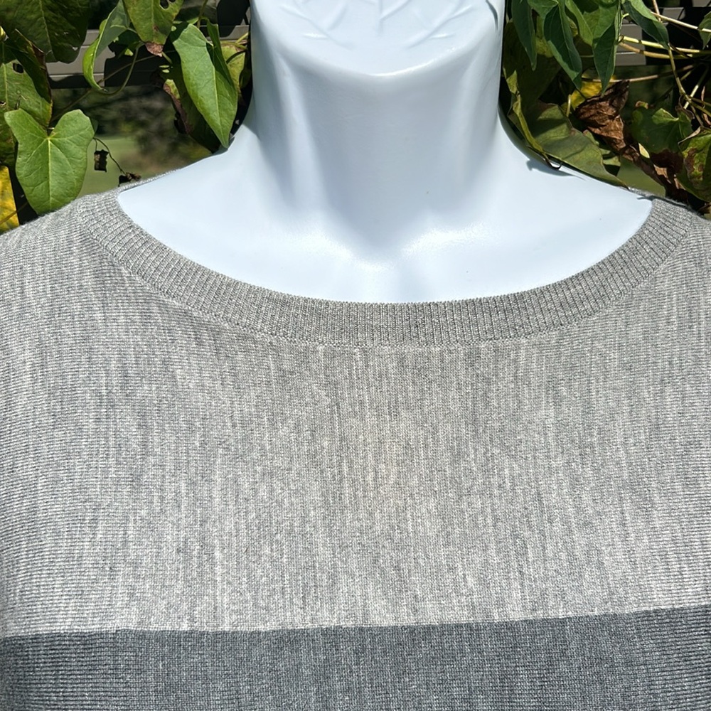 Talbots Gray Color Block Merino Wool Sweater Dres… - image 5